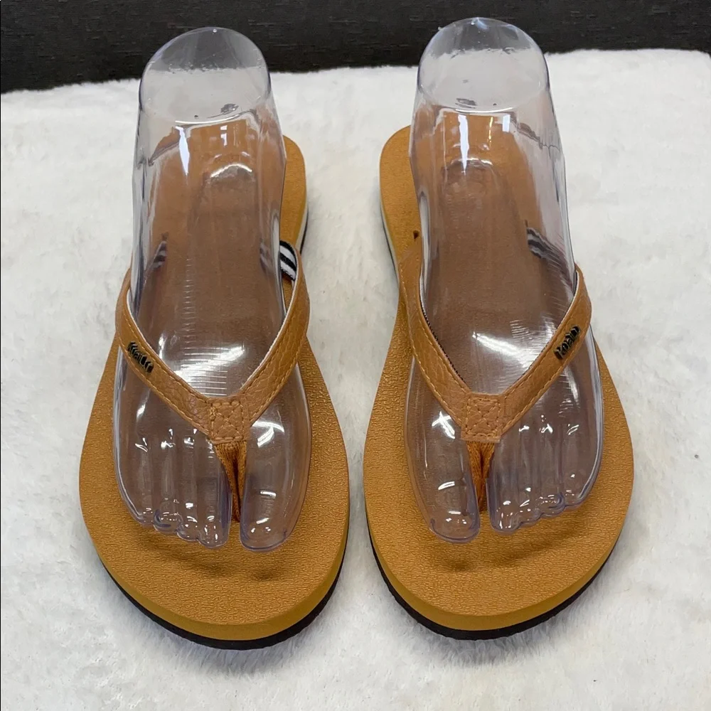 kiailu Orange Sandals with‎ Modern Clear Straps